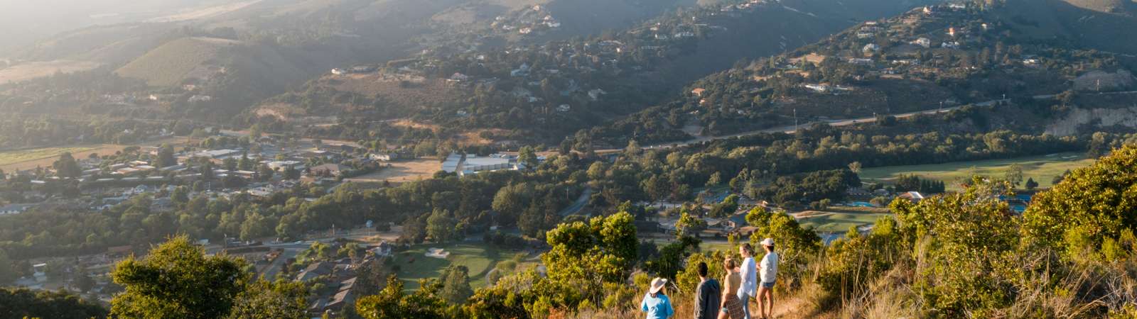 hiking group on ranch property