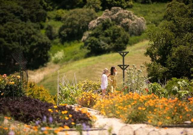 Two women in a garden at Carmel Valley Ranch