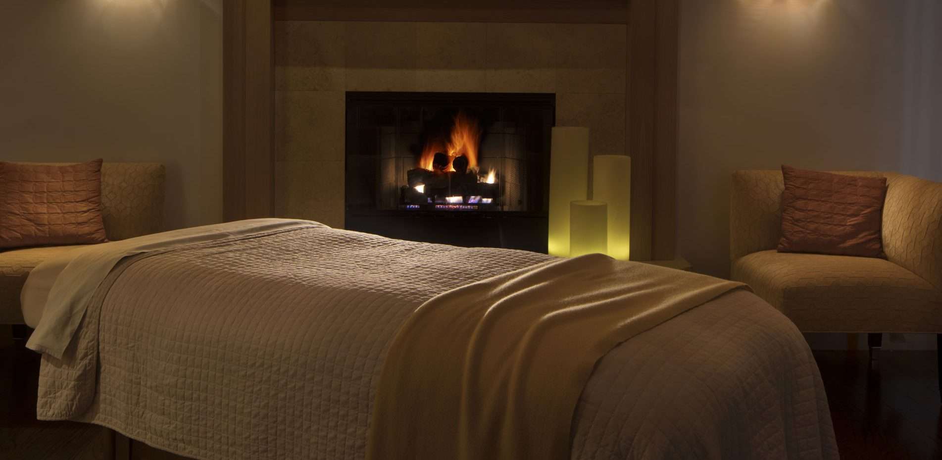 Spa suite with fireplace