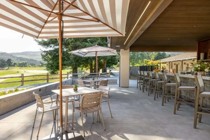 outdoor patio seating in river ranch bar & grill